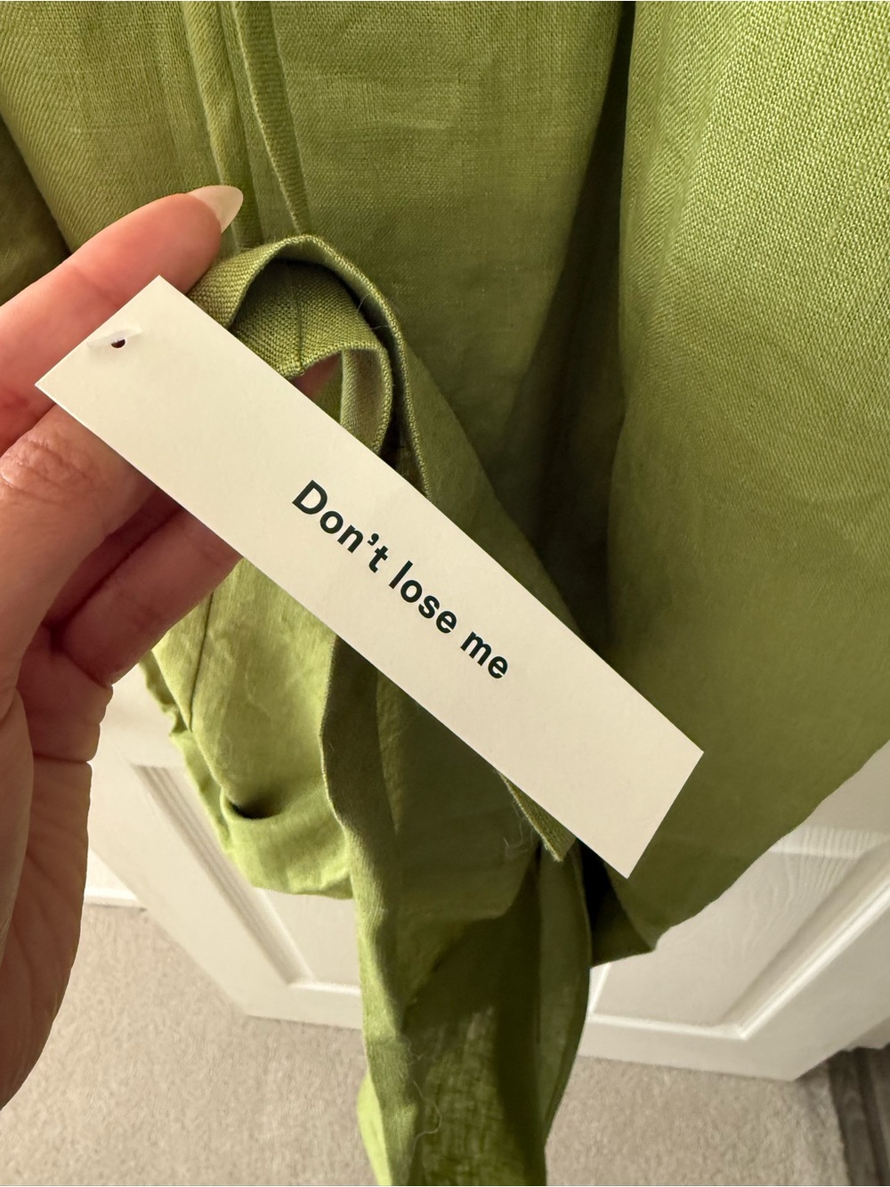 Reformation Malibu Linen Dress in Avocado - Picture 5 of 6